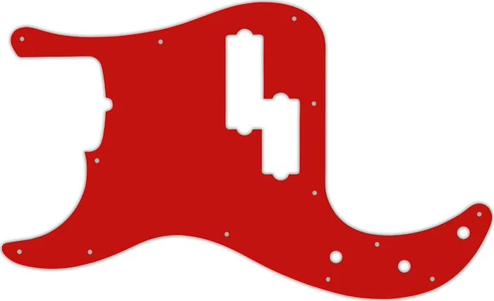 WD Custom Pickguard For Left Hand Fender USA 5 String Precision Bass #07 Red/White/Red