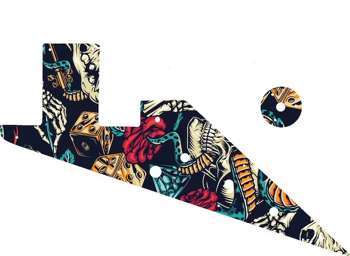 WD Custom Pickguard For Left Hand Gibson 1958-1959 And 1962-1963 Flying V Korina #GT03 Vintage Flash Tattoo Graphic