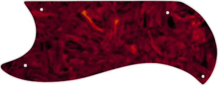 WD Custom Pickguard For Left Hand Gibson 1961-1963 Half Face SG Custom #05T Tortoise Shell Solid (Semi-Transpa