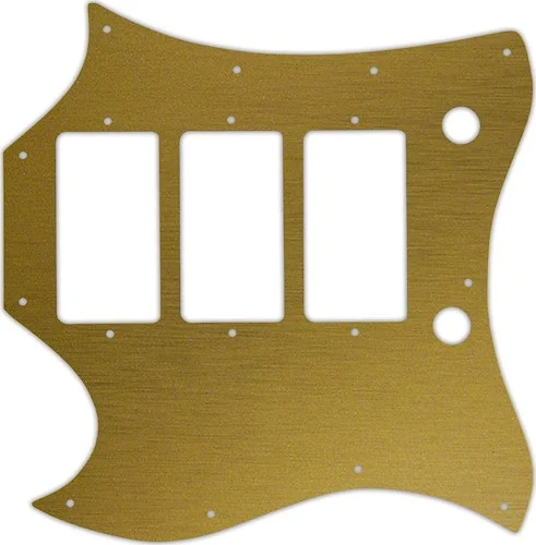 WD Custom Pickguard For Left Hand Gibson 1964-1970 Full Face SG Custom #14 Simulated Brushed Gold/Black PVC