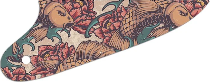WD Custom Pickguard For Left Hand Gibson 2010-2018 Reverse Firebird #GT01 Koi Tattoo Graphic