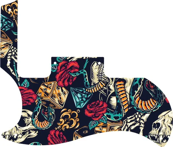 WD Custom Pickguard For Left Hand Gibson 2010-2012 '60s Tribute SG Special #GT03 Vintage Flash Tattoo Graphic