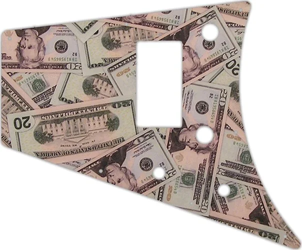 WD Custom Pickguard For Left Hand Gibson 2011 Flying V Melody Maker #G16 Money Graphic
