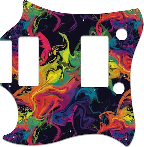 WD Custom Pickguard For Left Hand Gibson 2014 Limited Edition Exclusive Run SG 24 Fret With Firebird Mini Humbucker #GP01 Rainbow Paint Swirl Graphic