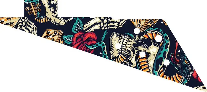 WD Custom Pickguard For Left Hand Gibson 2019-Present Original Collection Flying V #GT03 Vintage Flash Tattoo Graphic