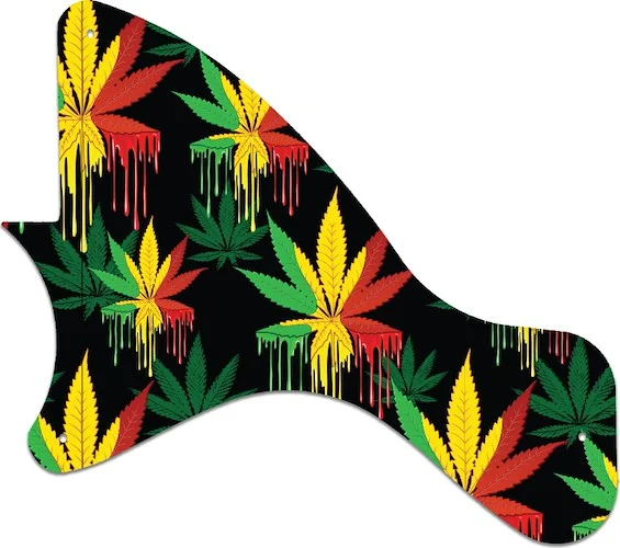 WD Custom Pickguard For Left Hand Gibson 2019-Present Original Collection Les Paul Junior #GC01 Rasta Cannabis Drip Graphic