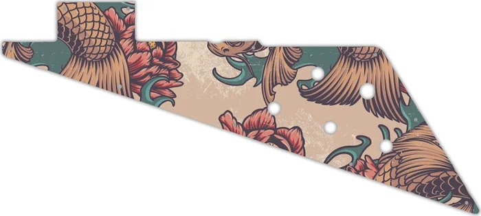 WD Custom Pickguard For Left Hand Gibson 2019-Present Original Collection Flying V #GT01 Koi Tattoo Graphic