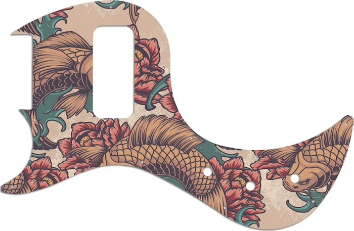WD Custom Pickguard For Left Hand Gibson 5 String EB5 Bass #GT01 Koi Tattoo Graphic