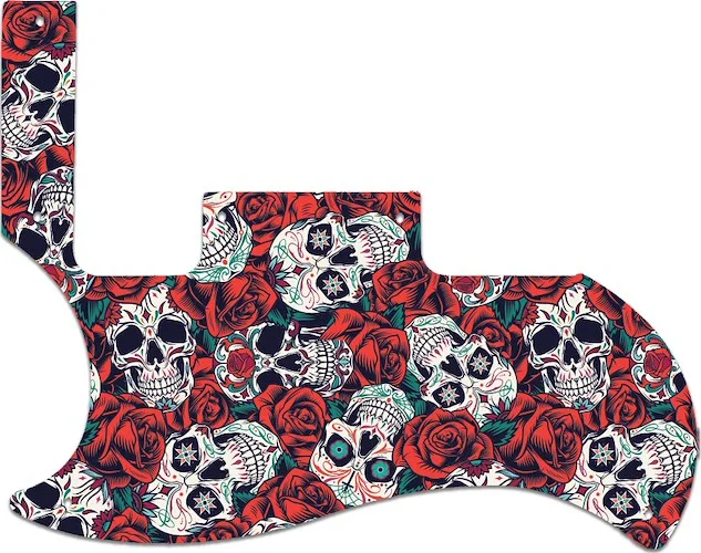 WD Custom Pickguard For Left Hand Gibson 50th Anniversary Pete Townshend SG Special #GS01 Dia De Muertos Calavera Skull & Rose Graphic