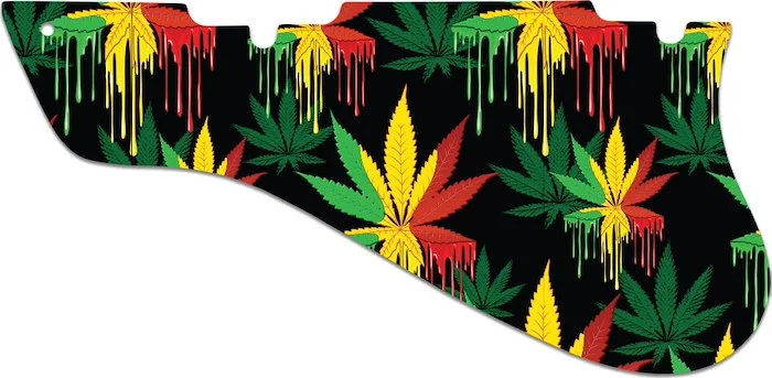 WD Custom Pickguard For Left Hand Gibson ES-175 D #GC01 Rasta Cannabis Drip Graphic