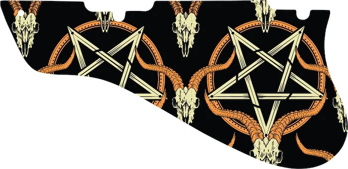 WD Custom Pickguard For Left Hand Gibson ES-175 D #GOC01 Occult Goat Skull & Pentagram Graphic