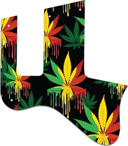 WD Custom Pickguard For Left Hand Gibson Les Paul Special Double Cutaway VOS #GC01 Rasta Cannabis Drip Graphic