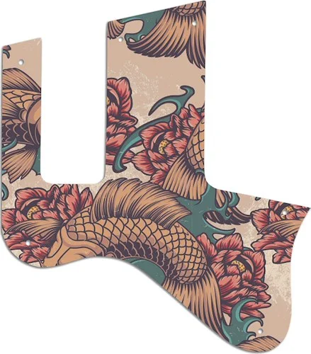 WD Custom Pickguard For Left Hand Gibson Les Paul Special Double Cutaway VOS #GT01 Koi Tattoo Graphic