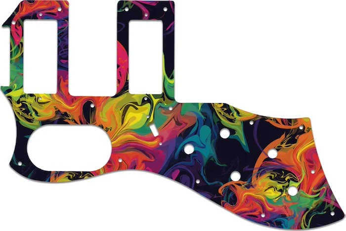 WD Custom Pickguard For Left Hand Guild 2016 S-200 T-Bird Reissue #GP01 Rainbow Paint Swirl Graphic