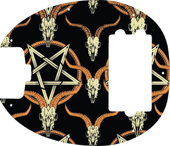 WD Custom Pickguard For Left Hand Music Man 2019 Short Scale StingRay Special #GOC01 Occult Goat Skull & Pentagram Graphic