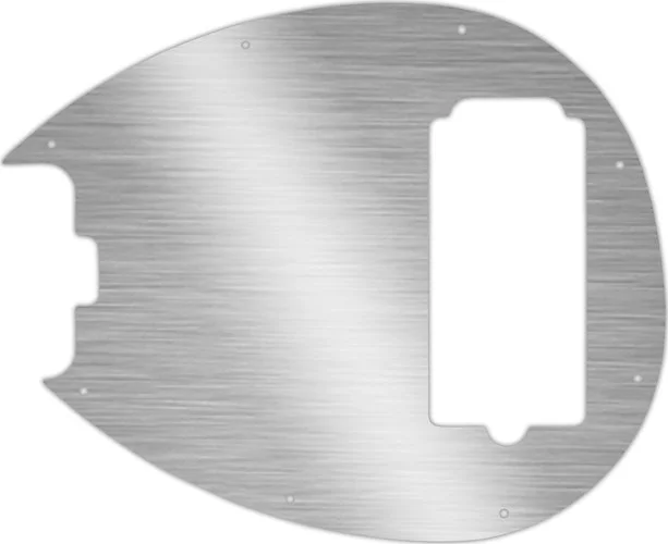 WD Custom Pickguard For Left Hand Music Man 5 String Sterling 5-H Bass #13 Simulated Brushed Silver/Black PVC