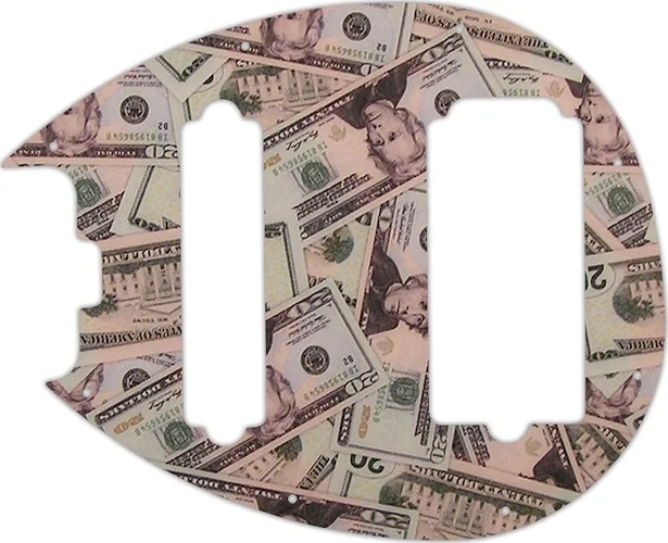 WD Custom Pickguard For Left Hand Music Man 5 String Sterling 5-HS Bass #G16 Money Graphic