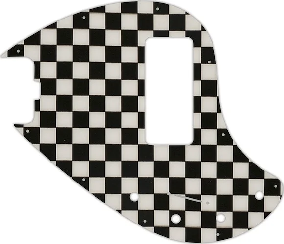 WD Custom Pickguard For Left Hand Music Man 5 String StingRay 5-H Through Neck Bass With Old Style Rounded Humbucker #CK01 Checkerboard Graphic