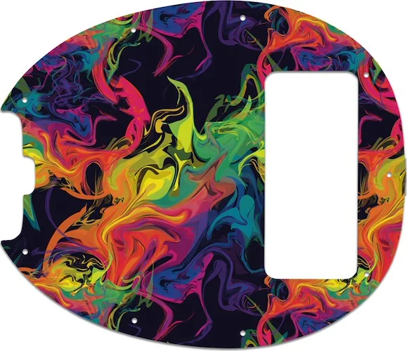 WD Custom Pickguard For Left Hand Music Man 5 String StingRay 5 Classic Bass #GP01 Rainbow Paint Swirl Graphic