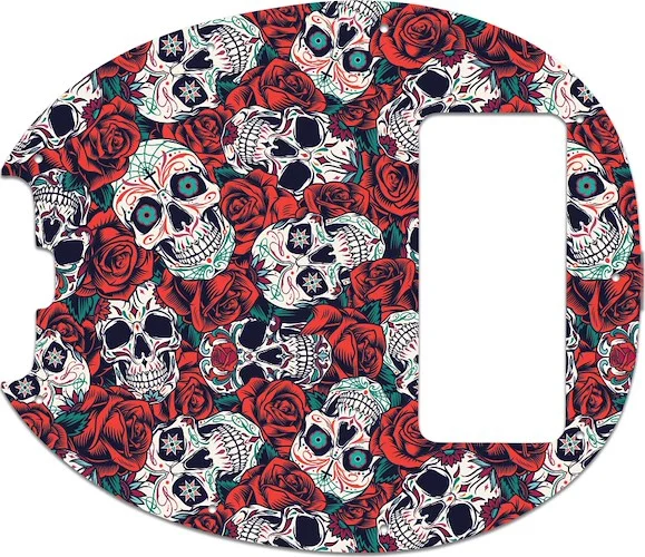 WD Custom Pickguard For Left Hand Music Man 5 String StingRay 5 Classic Bass #GS01 Dia De Muertos Calavera Skull & Rose Graphic