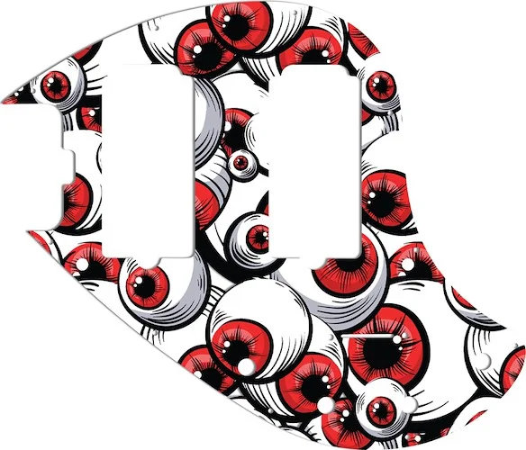 WD Custom Pickguard For Left Hand Music Man 5 String StingRay 5-HH Through Neck Bass #GHA01 Red Eye Graphic