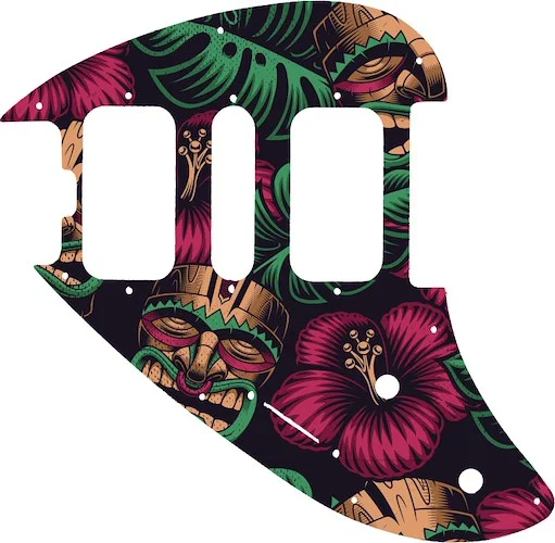 WD Custom Pickguard For Left Hand Music Man Silhouette #GAL01 Aloha Tiki Graphic