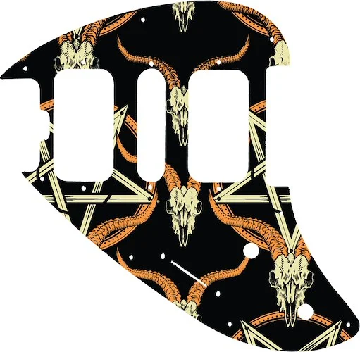 WD Custom Pickguard For Left Hand Music Man Silhouette #GOC01 Occult Goat Skull & Pentagram Graphic