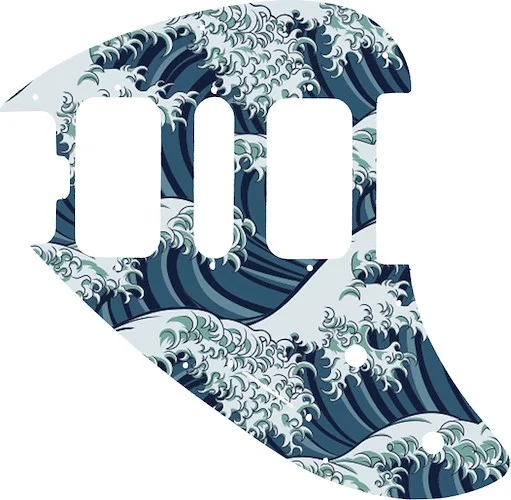WD Custom Pickguard For Left Hand Music Man Silhouette #GT02 Japanese Wave Tattoo Graphic