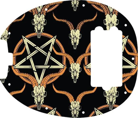 WD Custom Pickguard For Left Hand Music Man StingRay Classic Bass #GOC01 Occult Goat Skull & Pentagram Graphic