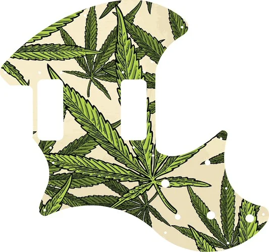 WD Custom Pickguard For Left Hand Ovation Breadwinner #GC02 Cannabis Leaf Graphic
