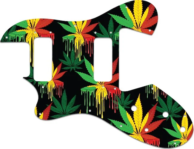 WD Custom Pickguard For Left Hand Ovation Viper #GC01 Rasta Cannabis Drip Graphic