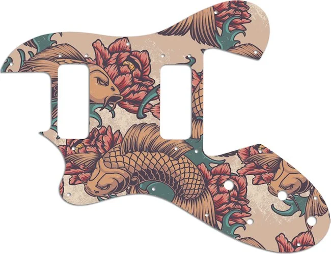 WD Custom Pickguard For Left Hand Ovation Viper #GT01 Koi Tattoo Graphic