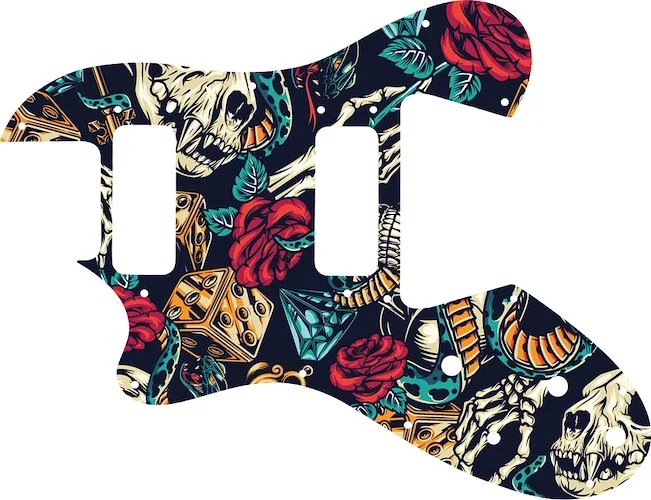 WD Custom Pickguard For Left Hand Ovation Viper #GT03 Vintage Flash Tattoo Graphic