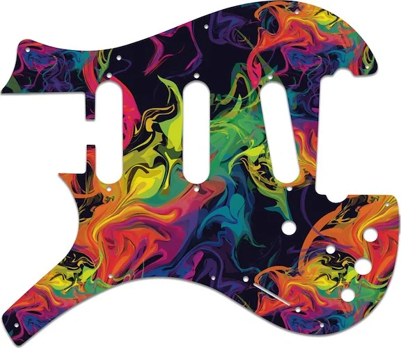 WD Custom Pickguard For Left Hand Parker 3 Single Coil Nitefly V1 #GP01 Rainbow Paint Swirl Graphic