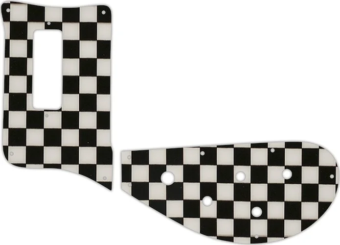 WD Custom Pickguard For Left Hand Rickenbacker 4003 Bass #CK01 Checkerboard Graphic