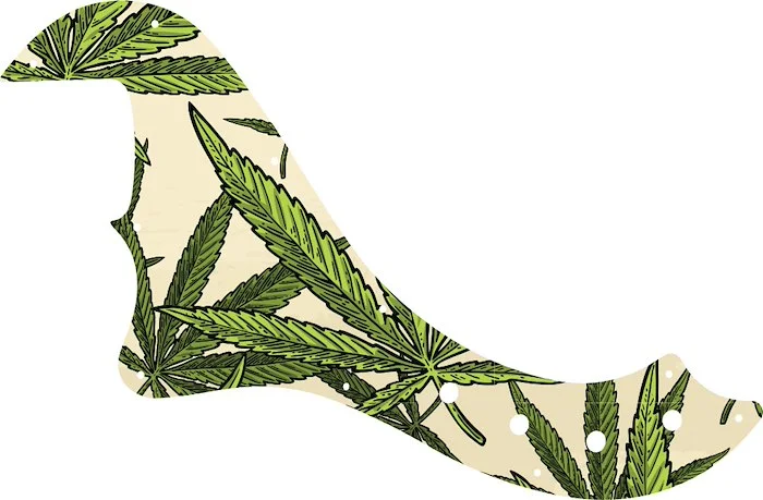 WD Custom Pickguard For Left Hand Squier By Fender Deluxe Dimension Bass IV #GC02 Cannabis Leaf Graphic