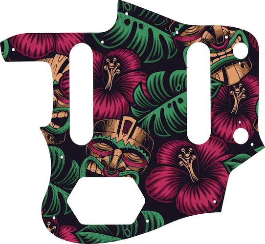WD Custom Pickguard For Left Hand Squier By Fender Vintage Modified Jaguar #GAL01 Aloha Tiki Graphic
