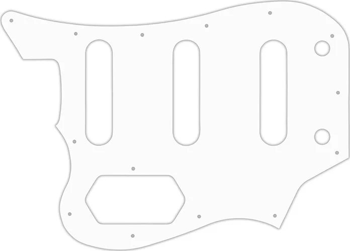 WD Custom Pickguard For Left Hand Squier By Fender Vintage Modifed Bass VI #02M White Matte