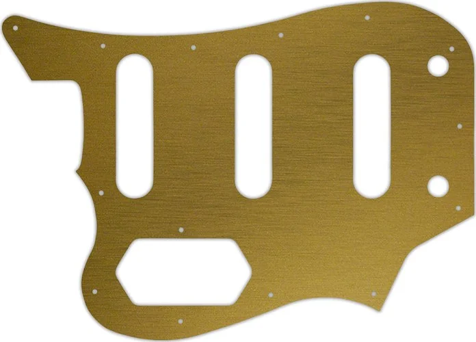 WD Custom Pickguard For Left Hand Squier By Fender Vintage Modifed Bass VI #14 Simulated Brushed Gold/Black PV