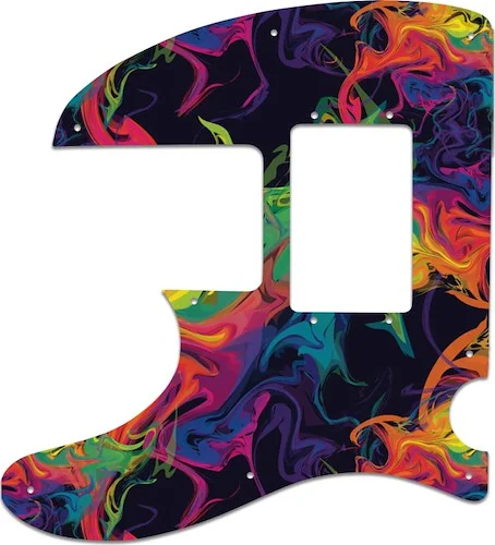 WD Custom Pickguard For Left Hand Squier By Fender Vintage Modified Telecaster Bass Special #GP01 Rainbow Paint Swirl Graphic