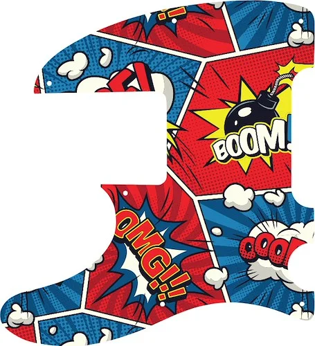 WD Custom Pickguard For Left Hand Squier By Fender Vintage Modified Telecaster Bass #GCM01 Comic Book Graphic