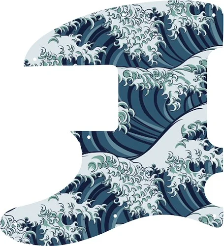 WD Custom Pickguard For Left Hand Squier By Fender Vintage Modified Telecaster Bass #GT02 Japanese Wave Tattoo Graphic