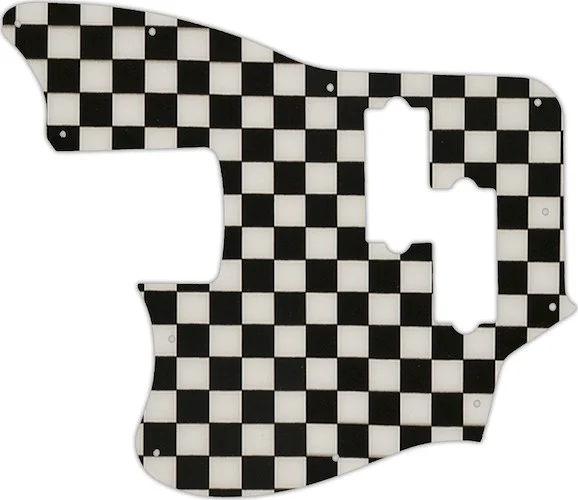 WD Custom Pickguard For Left Hand Squier By Fender Vintage Modified Jaguar Bass Special SS #CK01 Checkerboard Graphic