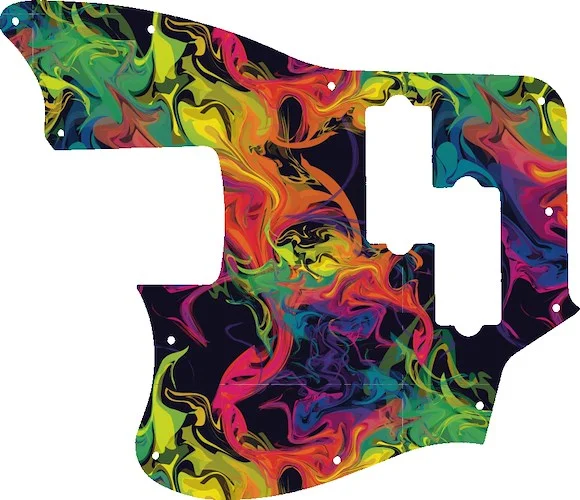 WD Custom Pickguard For Left Hand Squier By Fender Vintage Modified Jaguar Bass Special SS #GP01 Rainbow Paint Swirl Graphic