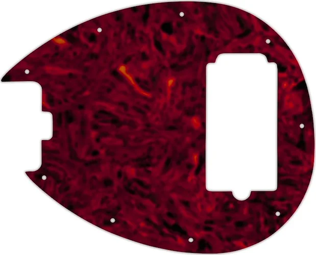 WD Custom Pickguard For Left Hand Sterling By Music Man SB14 Bass #05T Tortoise Shell Solid (Semi-Transparent)