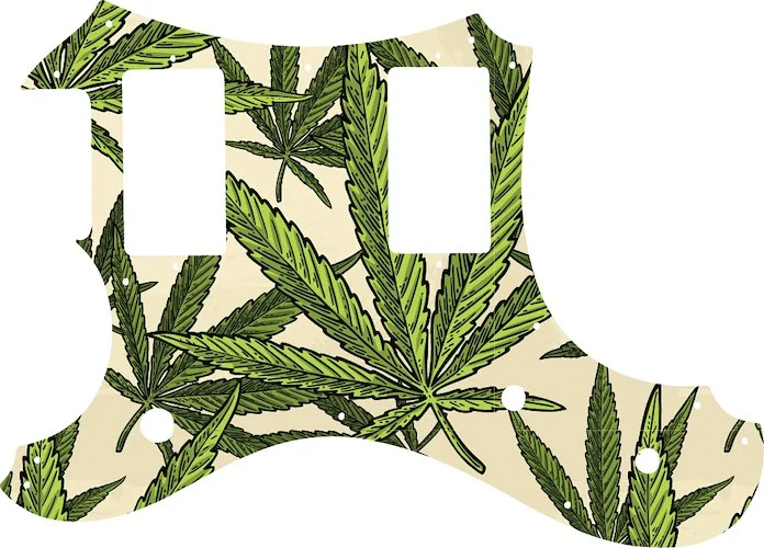 WD Custom Pickguard For Left Hand Veritas Custom Guitars 2014-2015 Portlander #GC02 Cannabis Leaf Graphic