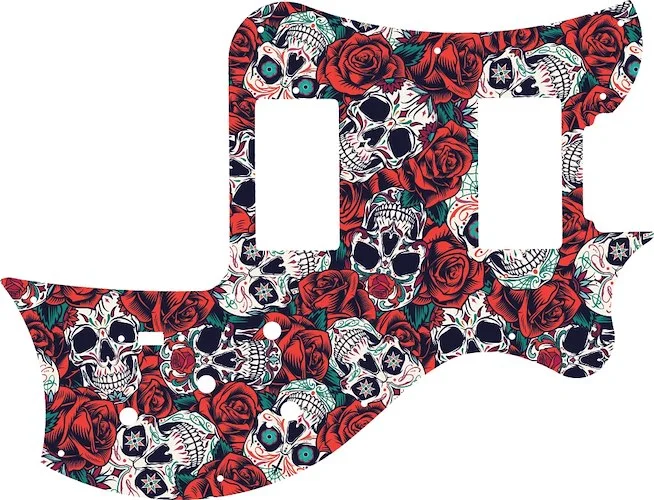 WD Custom Pickguard For Maton Australia 2014 MS500 #GS01 Dia De Muertos Calavera Skull & Rose Graphic