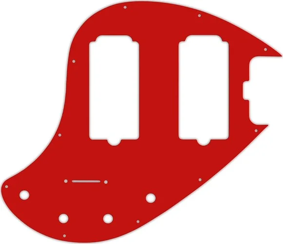 WD Custom Pickguard For Music Man 5 String StingRay 5-HH Through Neck Bass #07S Red Solid