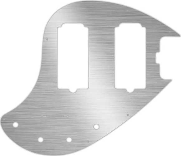 WD Custom Pickguard For Music Man 5 String StingRay 5-HH Through Neck Bass #13 Simulated Brushed Sil