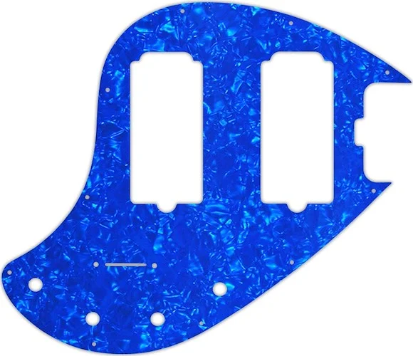WD Custom Pickguard For Music Man 5 String StingRay 5-HH Through Neck Bass #28BU Blue Pearl/White/Bl